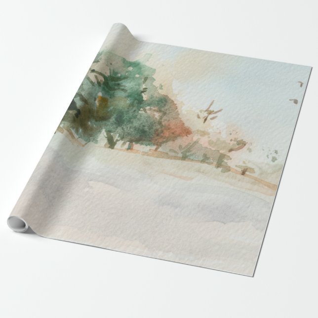 Papel De Presente Floresta de inverno (Desenrolado)