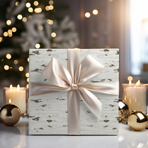 Papel De Presente Floresta de Inverno Rústica Férias de Grão de Ma