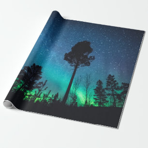 Papel De Presente Floresta de luzes Nortes