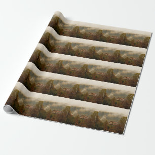 Papel De Presente Floresta de Madeira: Cena Tranquila