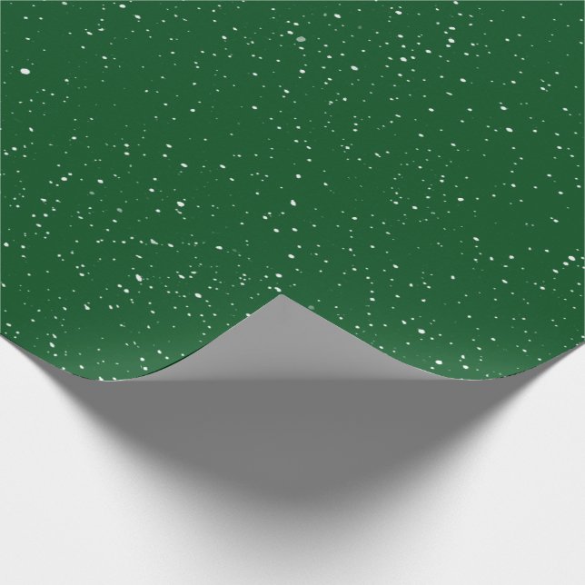 Papel De Presente Floresta de Natal Verde com Neve Branca (Ponta)