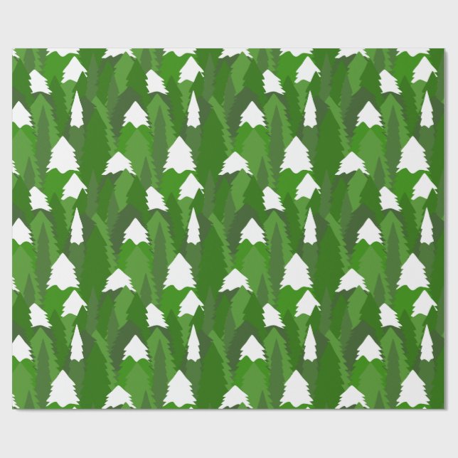 Papel De Presente Floresta de Pinheiros Nevada (Aberto)