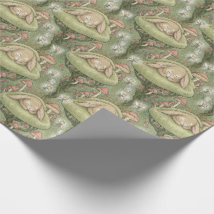 Papel De Presente Floresta encantada coelho sonolento