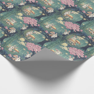Papel De Presente Floresta encantada, flor de cerejeira do Coelho