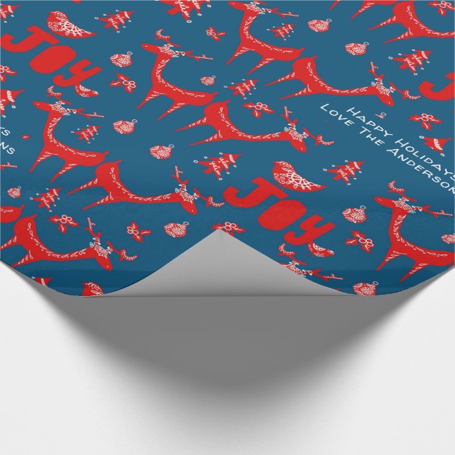 Papel De Presente Floresta Escandinava Deer Winter Xmas FolArt (Ponta)