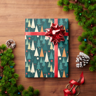 Papel De Presente Floresta Escandinava Retrô