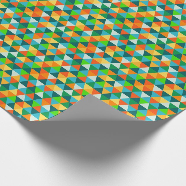 Papel De Presente Floresta geométrica verde/laranja/azul turquesa da (Ponta)