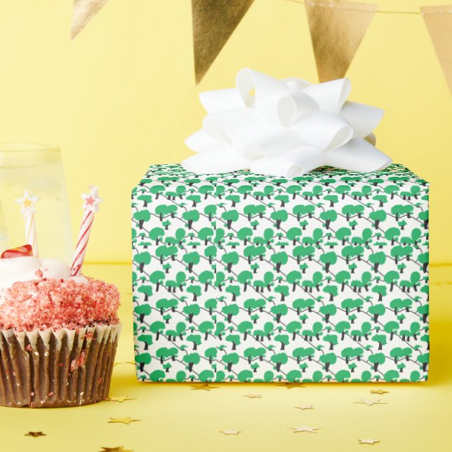 Papel De Presente Floresta Hilly paisagem mínima (Festa de aniversário)