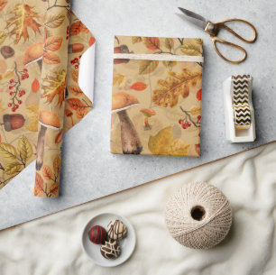 Papel De Presente Floresta outonal em ocre