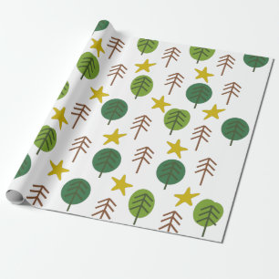 Papel De Presente Floresta Scandi