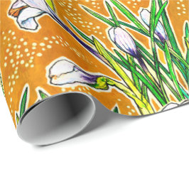 Papel De Presente Florestas Brancas Flores do Jardim Arte Floral Bot