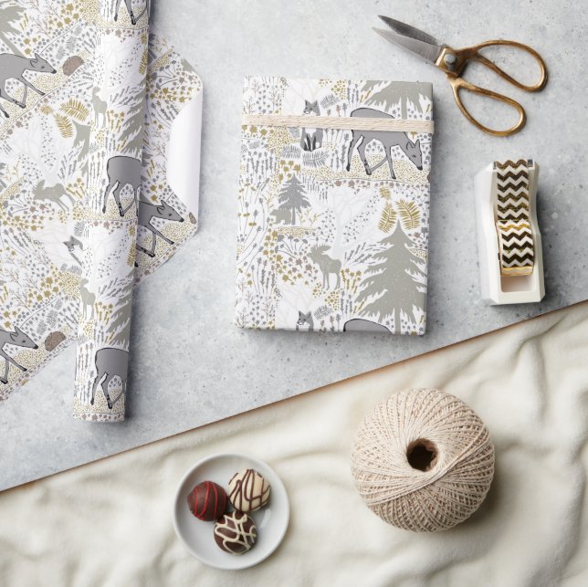 Papel De Presente Florestas De inverno (Artesanato)