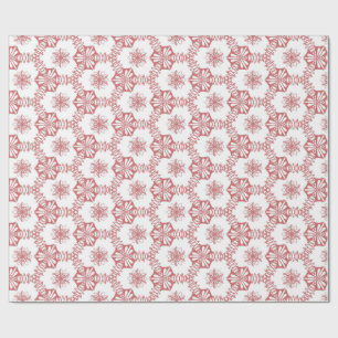 Papel De Presente Flórida da Geometria Rosa
