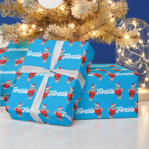 Papel De Presente Florida Papais noeis Manatee Christmas