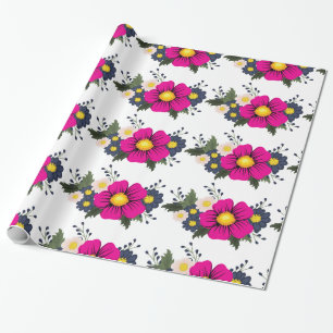 Papel De Presente Florido Rústico Naval Burgundy Marsala Vermelho
