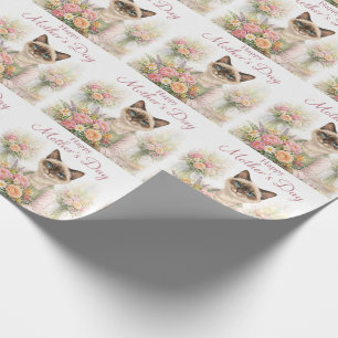 Papel De Presente Florista do Dia das Mães Gato
