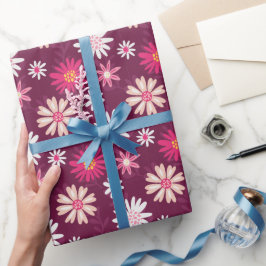 Papel De Presente Flouring Fuchsia