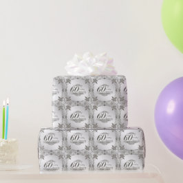 Papel De Presente Flourish Diamond 60º Aniversário Wrapping Paper