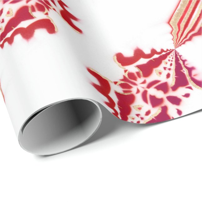 Papel De Presente Flourish magenta do ouro branco do desenhista (Ponta do rolo)