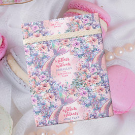 Papel De Presente Flower Glitter Mermaid Tail 3rd Birthday
