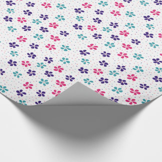 Papel De Presente Flowers and Dots Floral Pattern