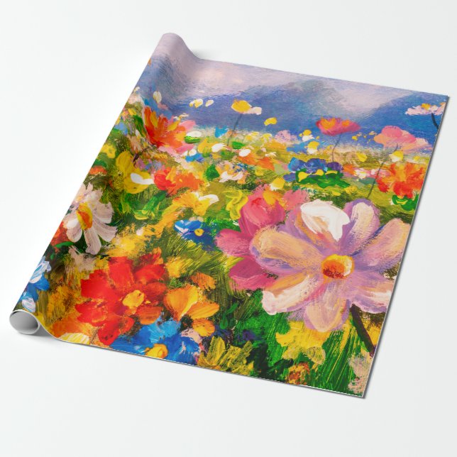 Papel De Presente Flowers paintings monet painting claude impression (Desenrolado)