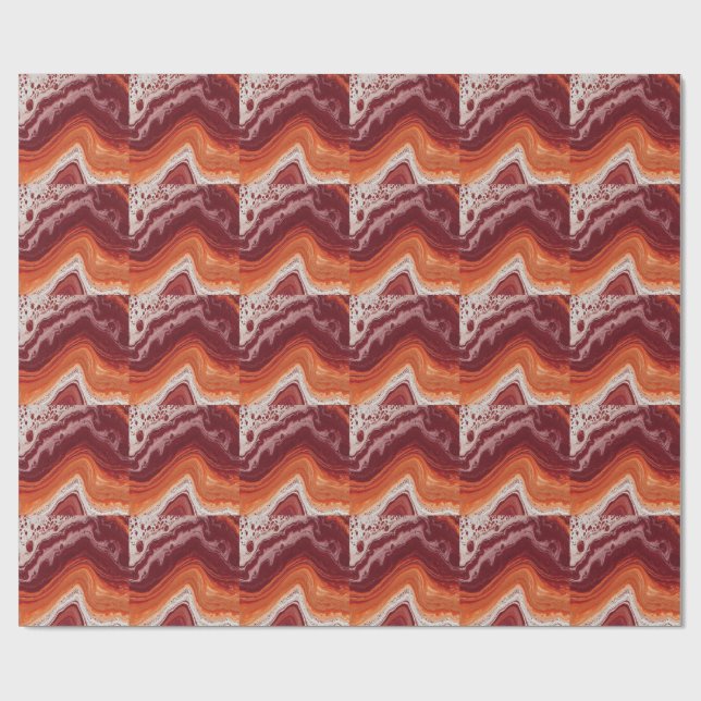 Papel De Presente fluido laranja e burgundy (Aberto)