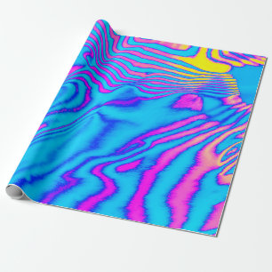 Papel De Presente Fluorescência psicodélica de cor neon abstrato tre