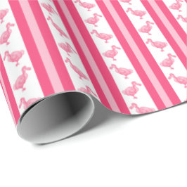 Papel De Presente Fluorescent Pink Dodo Stripe