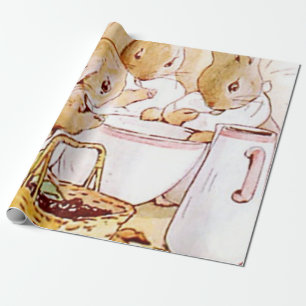 Papel De Presente Flúpsia Mopsy E Cottontail Beatrix Potter