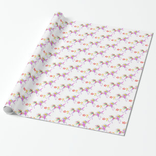 PAPEL DE PRESENTE FLUXAS DE CINCO-CHUMBO UNICORN VETOR PADRÃO