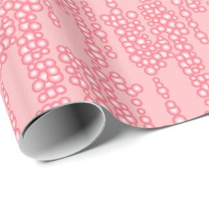 Papel De Presente Fluxo de bolhas, rosa coral