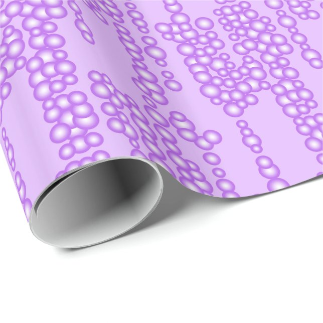Papel De Presente Fluxo de bolhas, tons de lavanda (Ponta do rolo)
