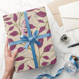 Papel De Presente Fluxo de Folhagem Dançante Delicar Folhagem Verde