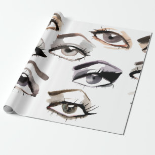 Papel De Presente Fluxo de olhos bonitos da Aquarela