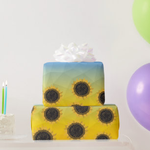 Papel De Presente Fluxos de malha azul-amarelos da Ucrânia