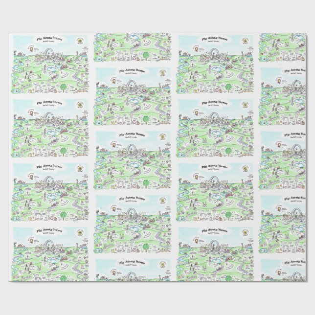Papel De Presente Fly Out Home Gift Wrap (Aberto)