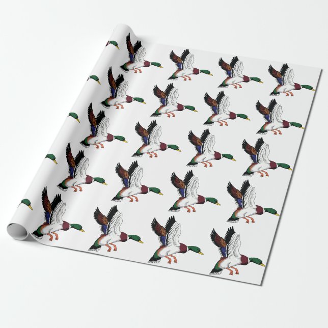 Papel De Presente Flying Mallard (Desenrolado)