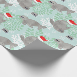Papel De Presente Foca de Natal Bonita