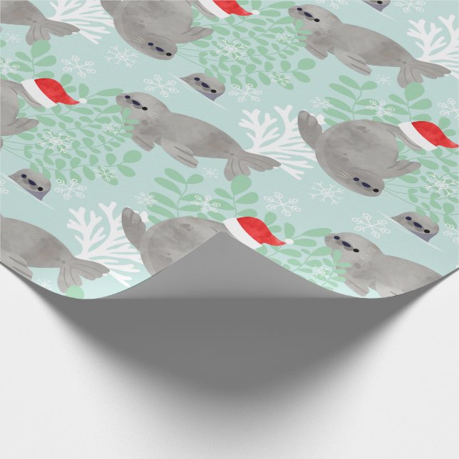 Papel De Presente Foca de Natal Bonita (Ponta)
