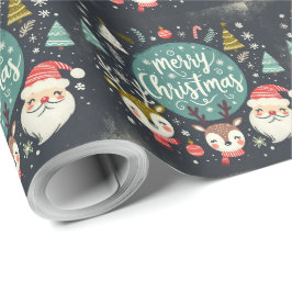 Papel De Presente Foca de robins de Natal fofa