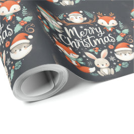 Papel De Presente Foca de robins de Natal fofa