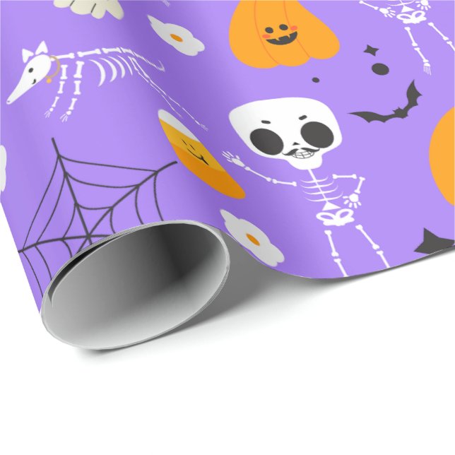 Papel De Presente Fofinho Assustador (Ponta do rolo)