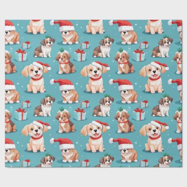 Papel De Presente Fofinho Puppy Natal (Barra)