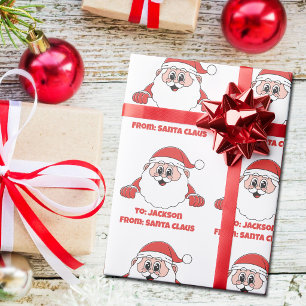 Papel De Presente Fofo Personalizado do Papai Noel