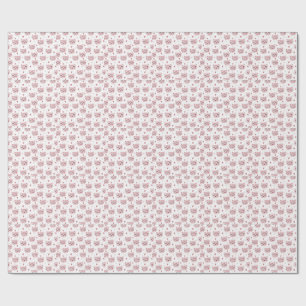 Papel De Presente Fofos Gatinhos Rosa e Padrão de Corações para Cria