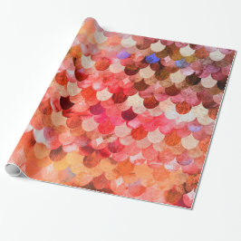 Papel De Presente Fogo Vermelho Mermaidescalas Scalcelas de Sereia