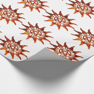 Papel De Presente Fogo Wicca Sun & Pentacle