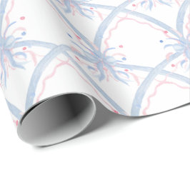 Papel De Presente Fogos de Artifício de 4 de Julho em Aquarela