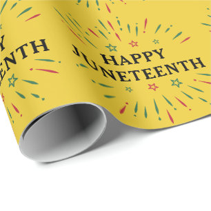 Papel De Presente Fogos de artifício Dia da Independência Negra Feli